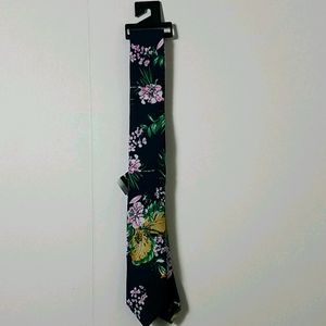 Express Men navy blue flower print skinny tie